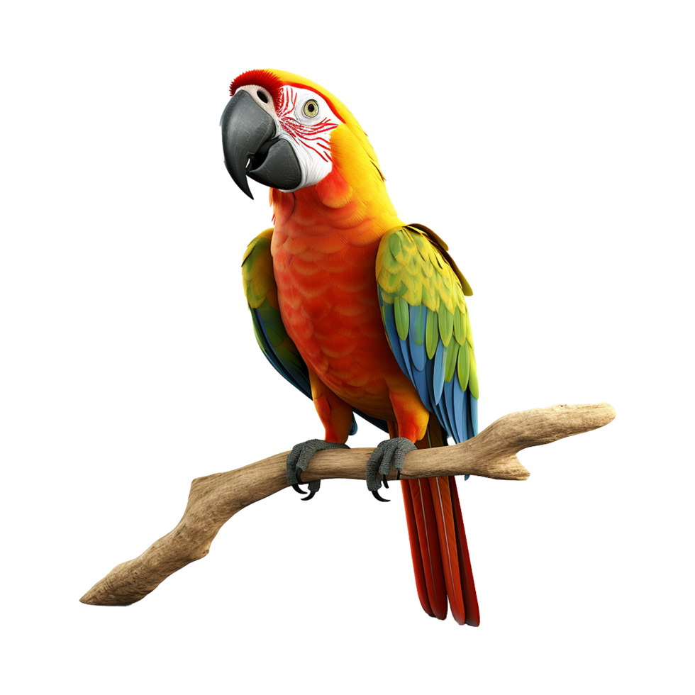 AI generated Macaw parrot isolated on transparent background png