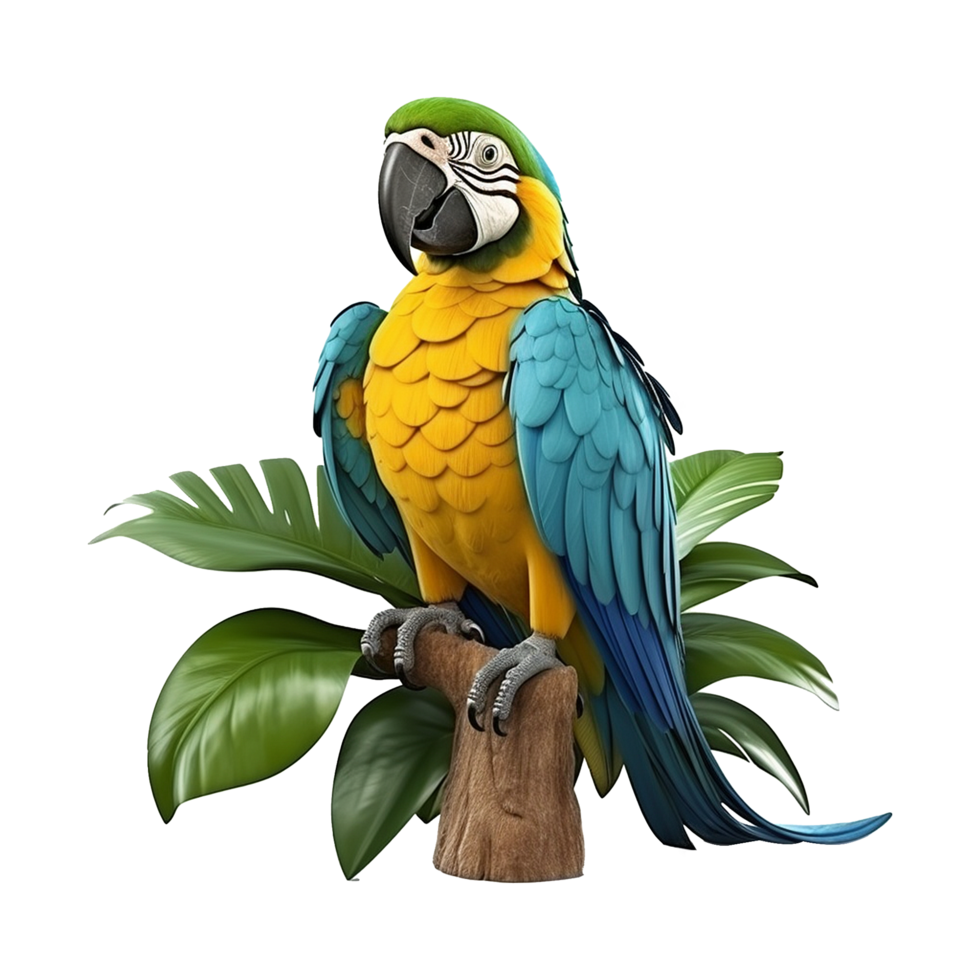 AI generated Macaw parrot isolated on transparent background png