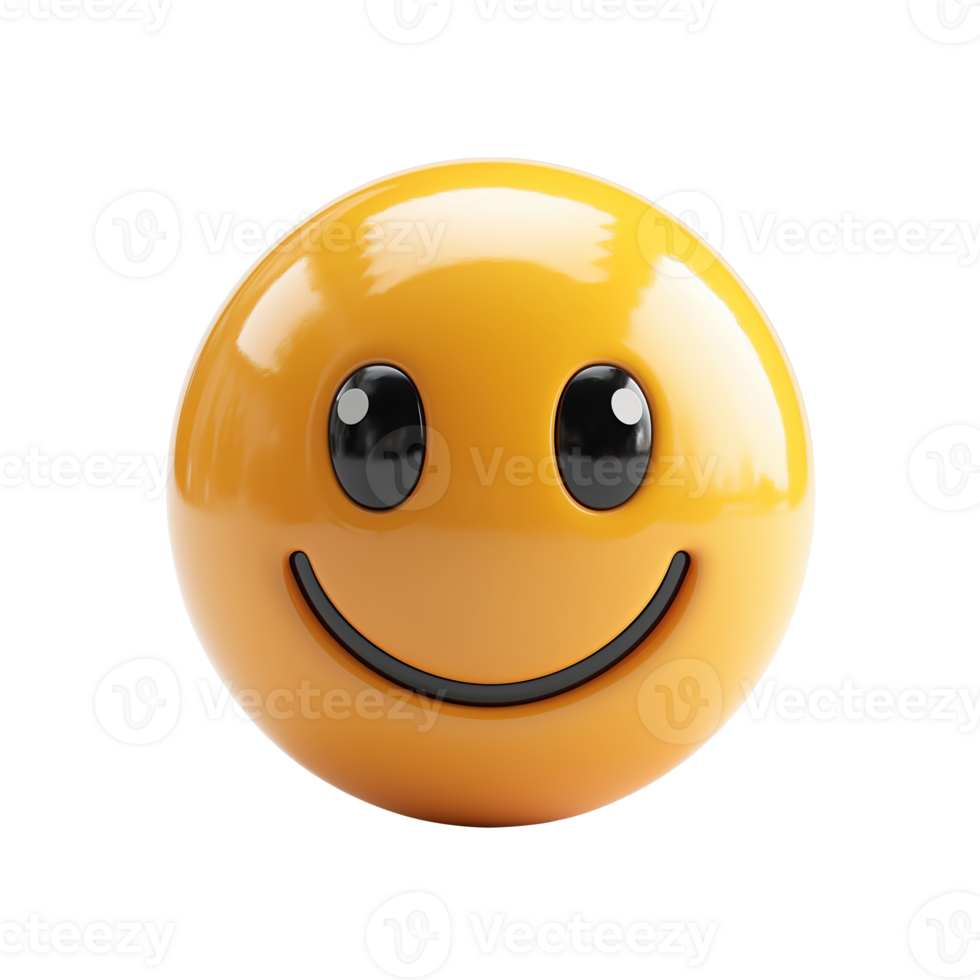 AI generated 3d icon smiling face emoji isolated on transparent background png