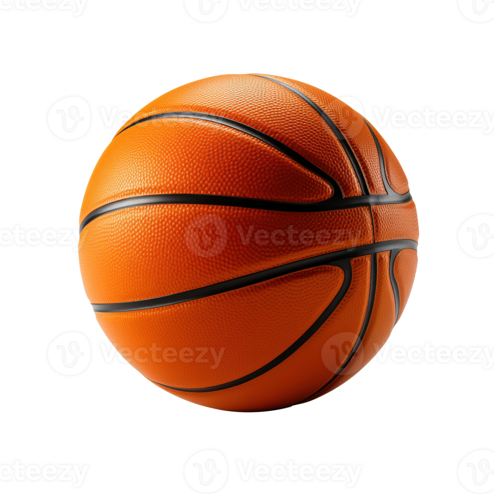 AI generated 3d rendering illustration of basketball ball isolated on transparent background png