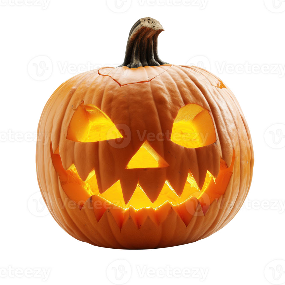 AI generated Halloween pumpkin isolated on transparent background with clipping path png