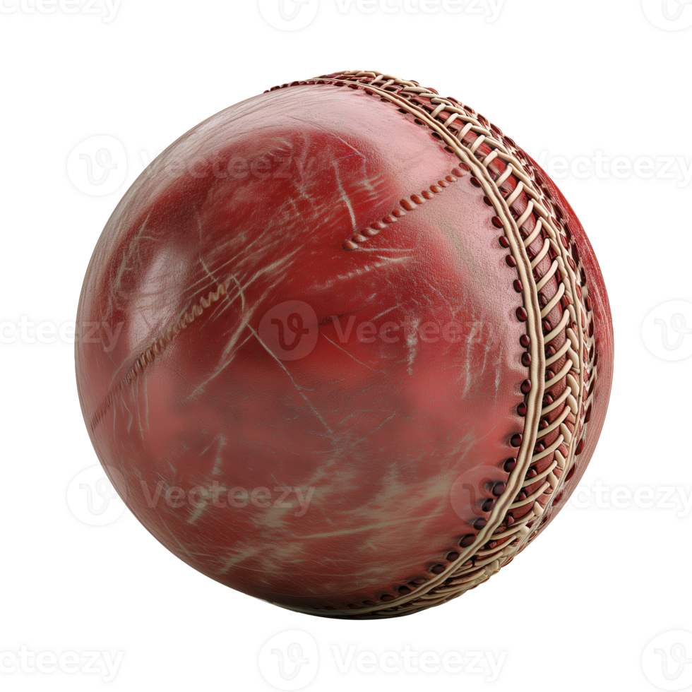 AI generated 3D rendering of a red cricket ball isolated on transparent background png