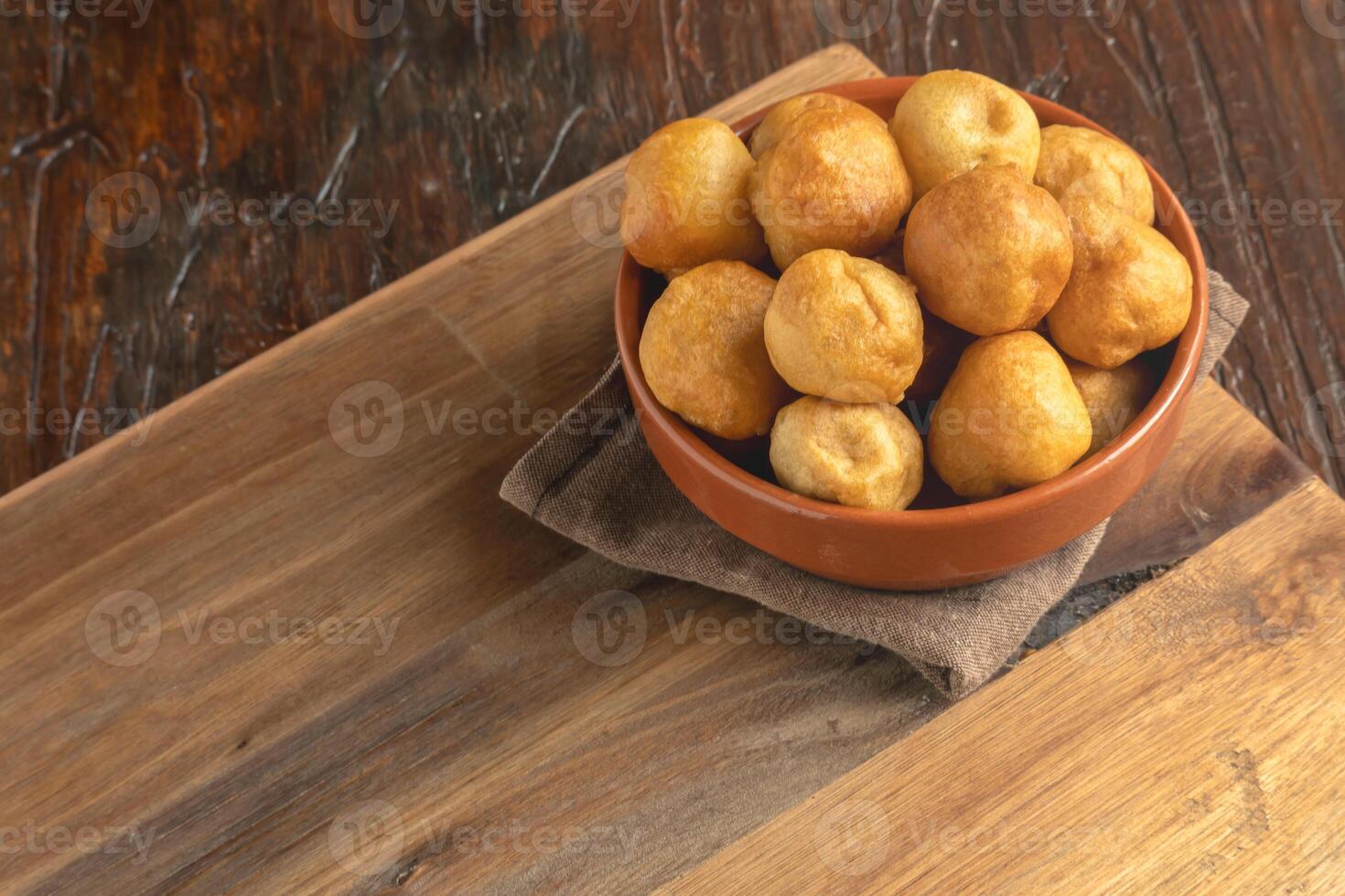 Fried sweet potato fritters. They can be both sweet and savory. photo