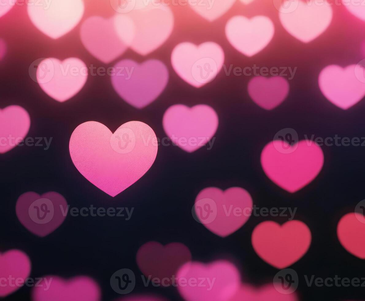 Luxury Blurred abstract background with bokeh hearts. photo