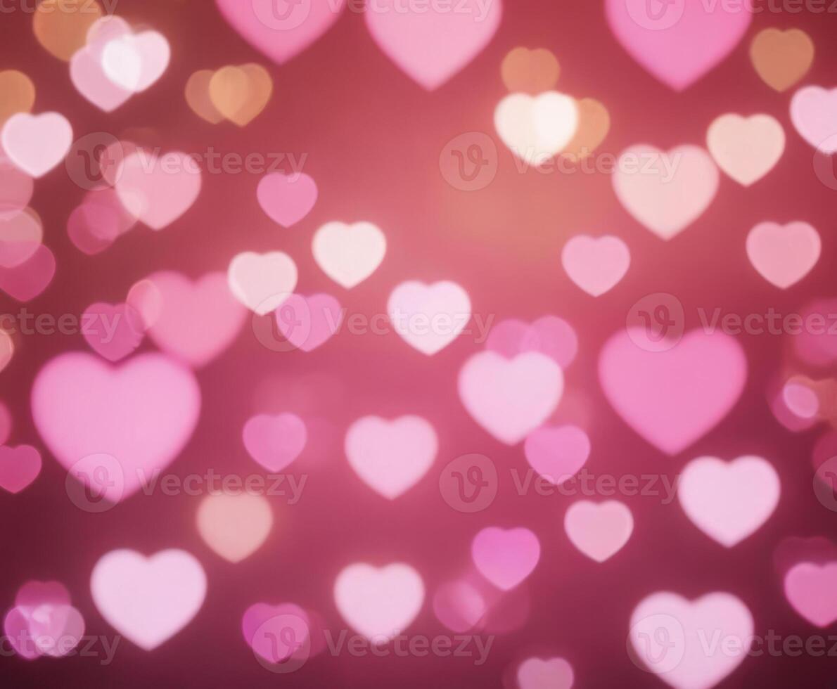 Luxury Blurred abstract background with bokeh hearts. photo