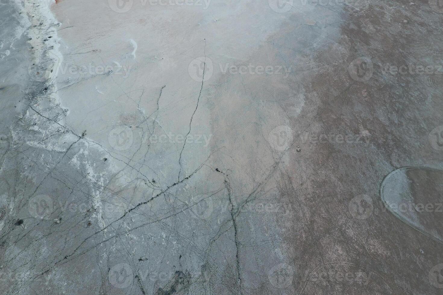 Saline Salt Lake in the Azov Sea coast. Former estuary. View fro photo