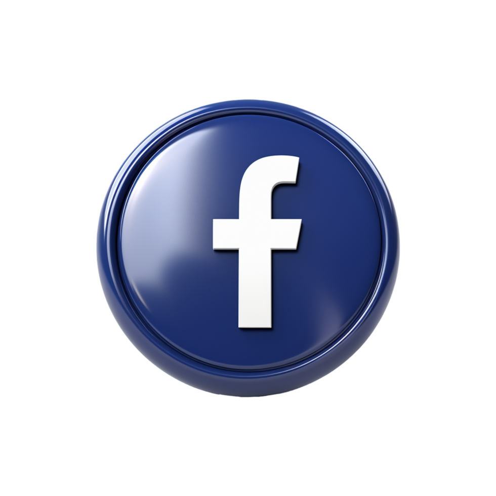 AI generated Facebook 3d icon isolated on transparent background png