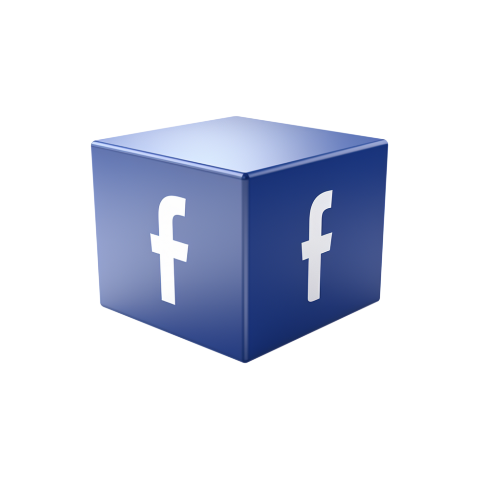 AI generated Facebook 3d icon isolated on transparent background png