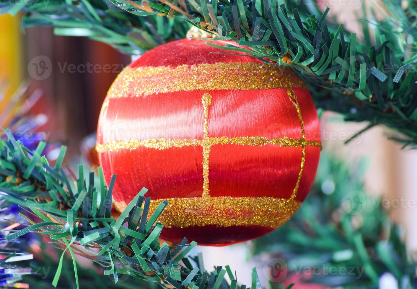 Glass beads for decorating the Christmas tree photo