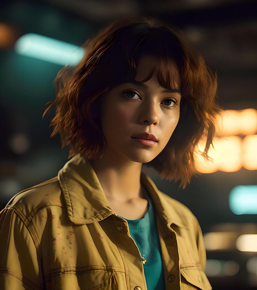 AI generated cinematic girl portrait photo