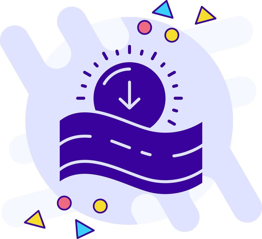 Sunset freestyle solid Icon vector