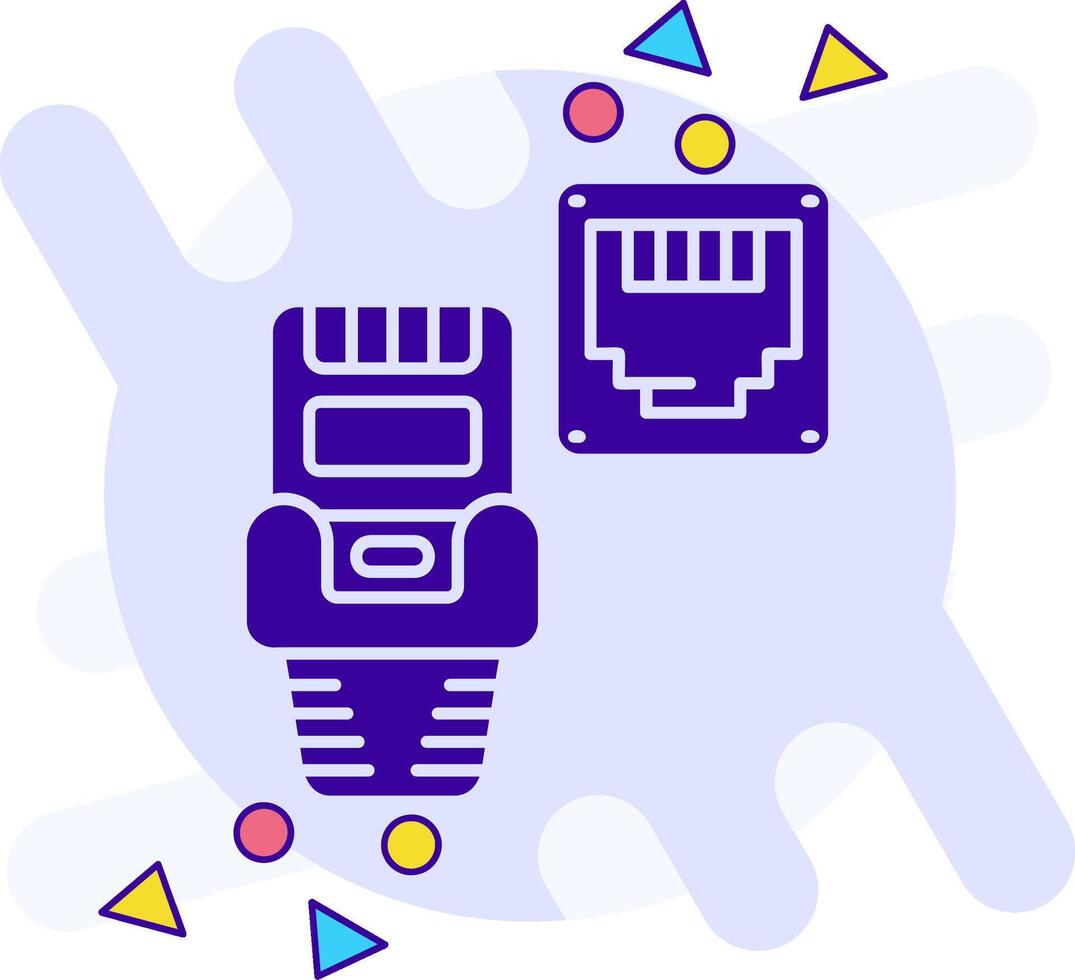 Ethernet freestyle solid Icon vector