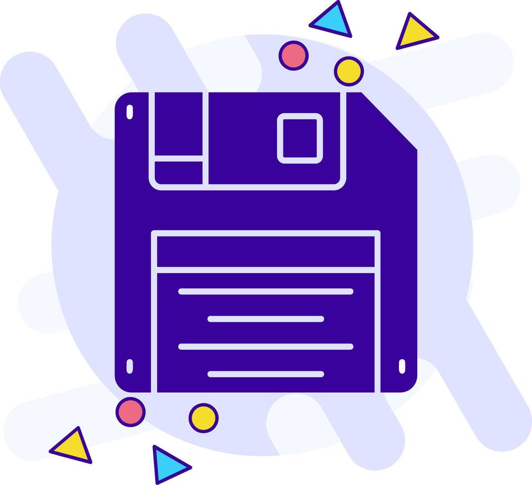Floppy disk freestyle solid Icon vector