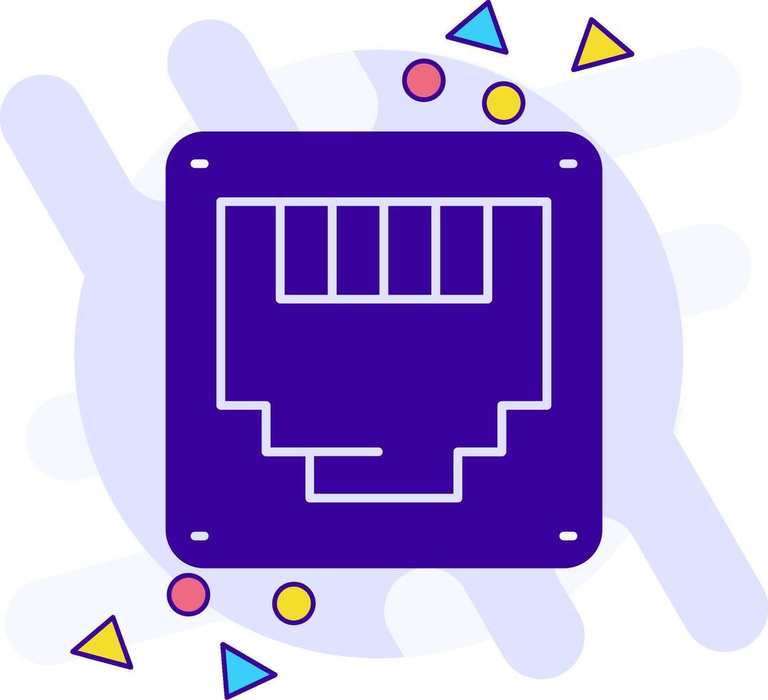 Ethernet freestyle solid Icon vector