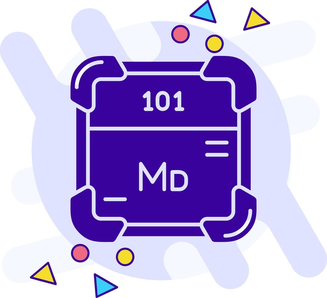Mendelevium freestyle solid Icon vector