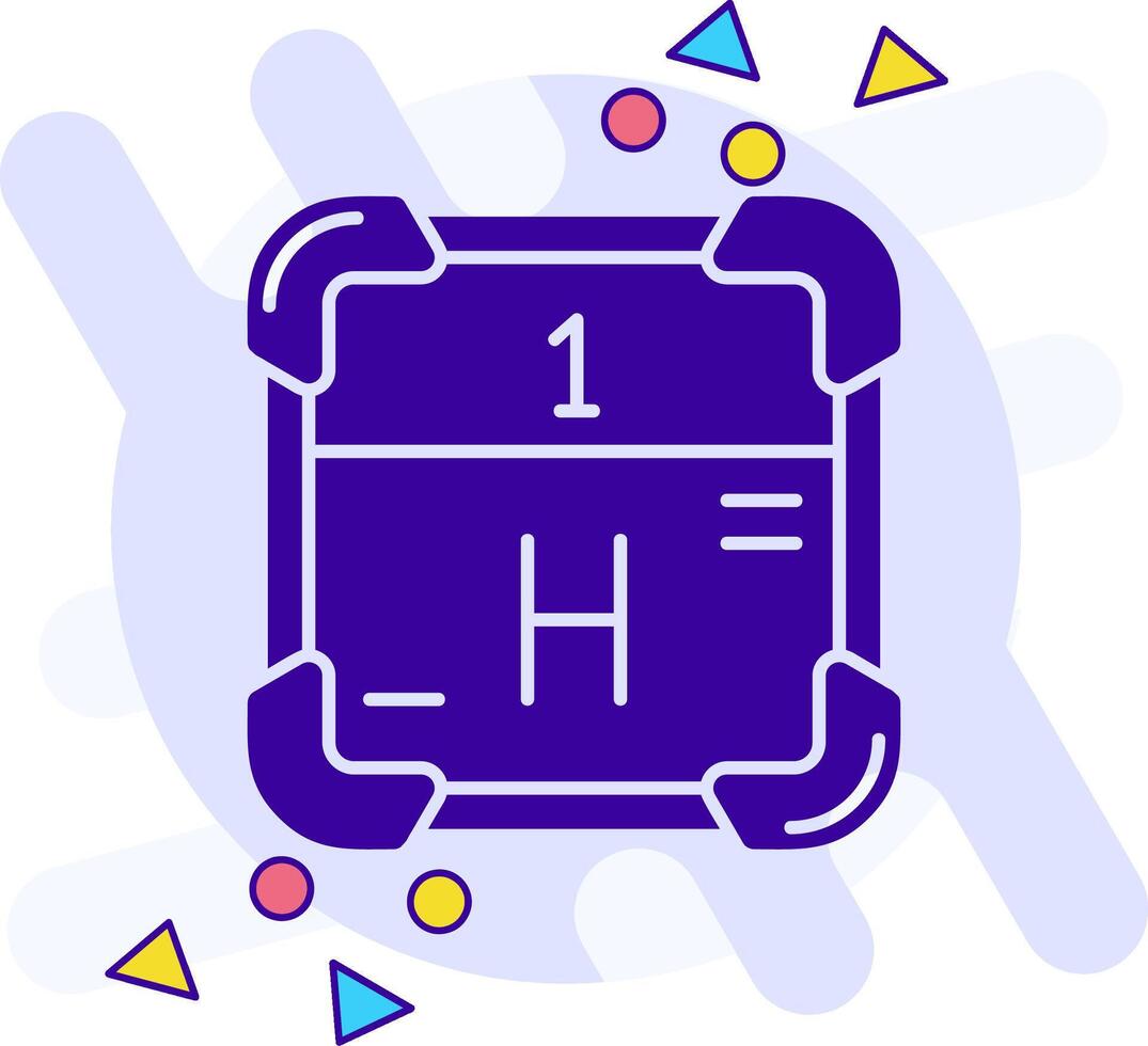hidrógeno estilo libre sólido icono vector