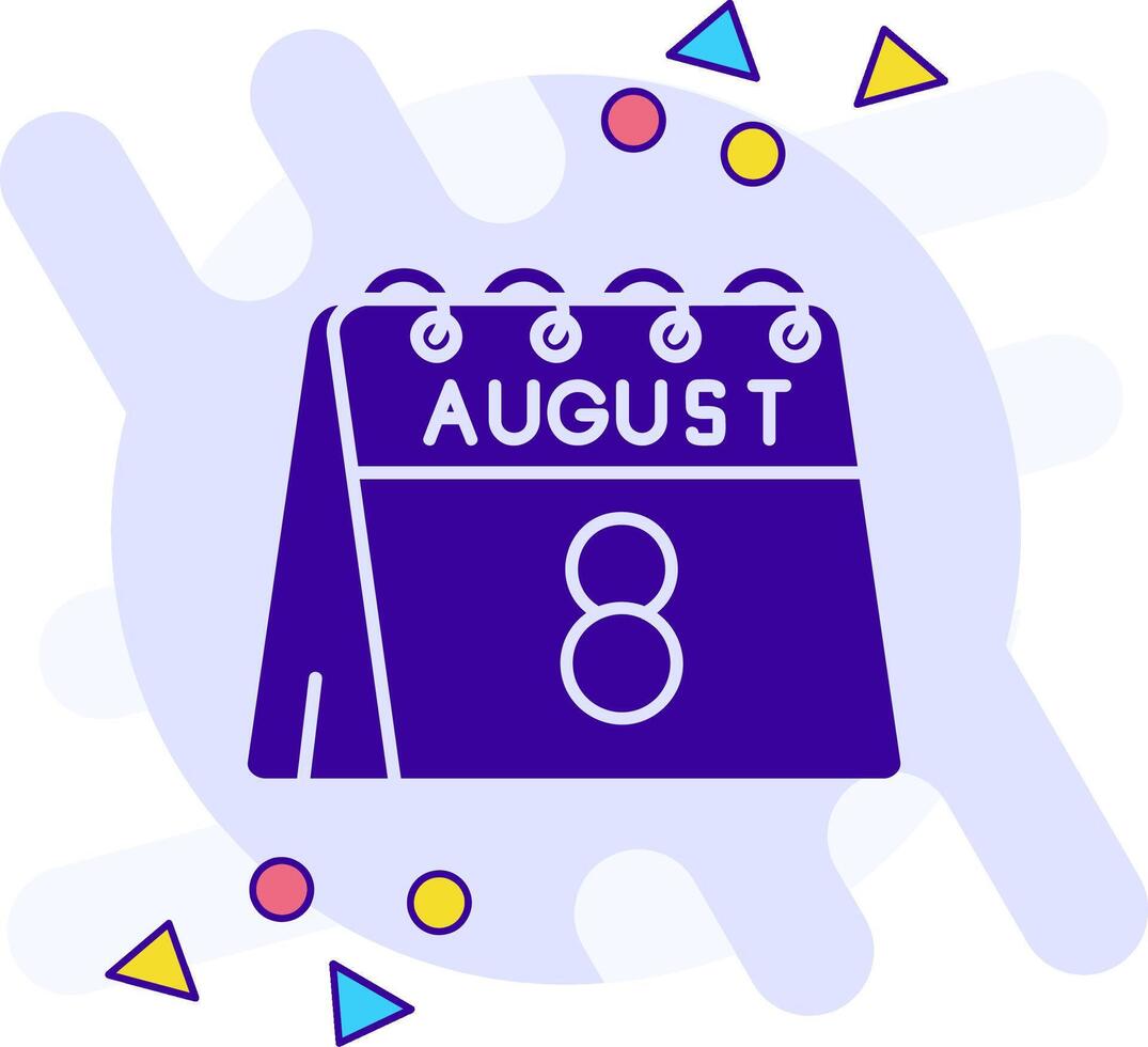 8th of August freestyle solid Icon vector