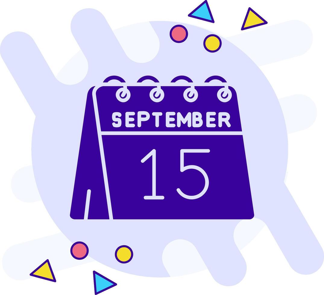 15th of September freestyle solid Icon vector