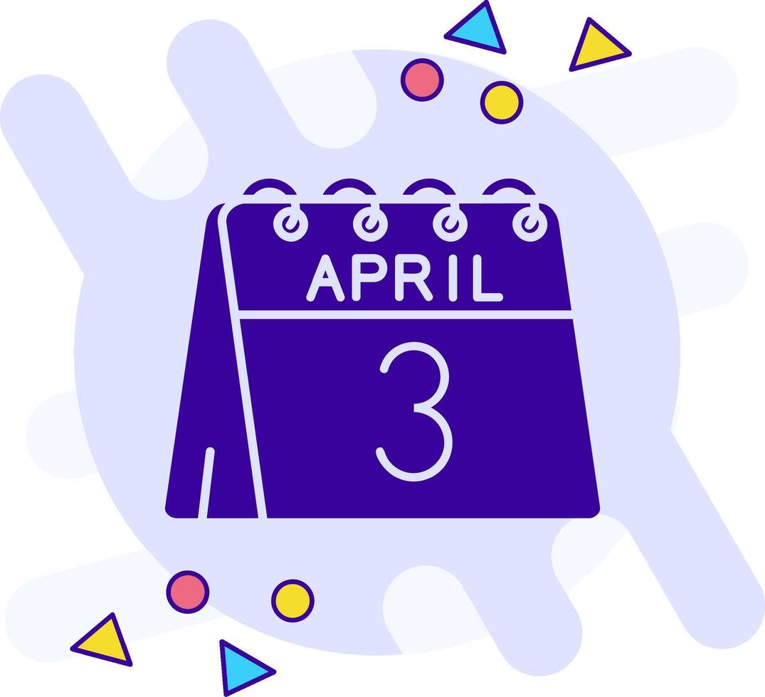 3rd of April freestyle solid Icon vector