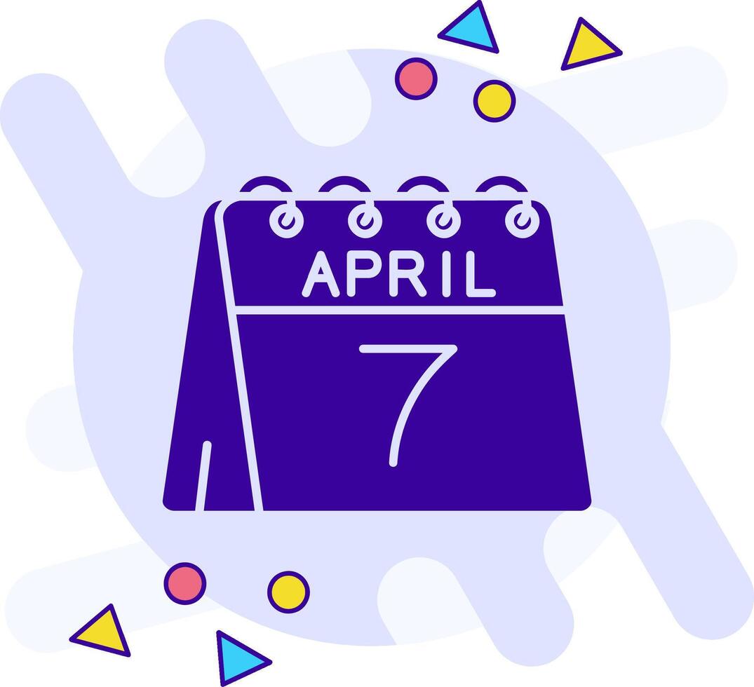 7th of April freestyle solid Icon vector