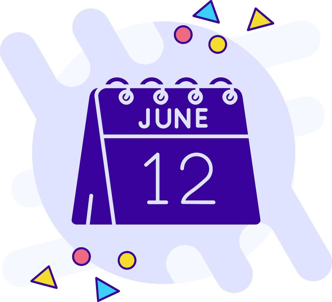 12th of June freestyle solid Icon vector