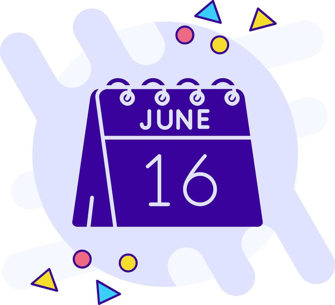 16th of June freestyle solid Icon vector