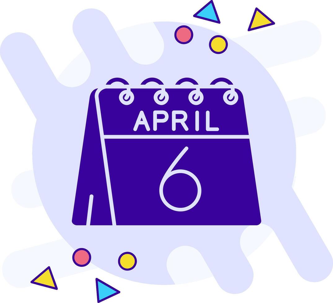 6th of April freestyle solid Icon vector