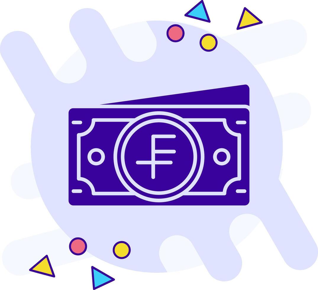 Swiss franc freestyle solid Icon vector