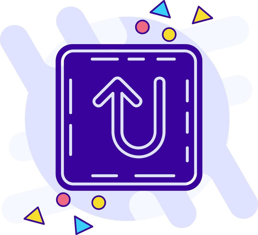 U turn freestyle solid Icon vector