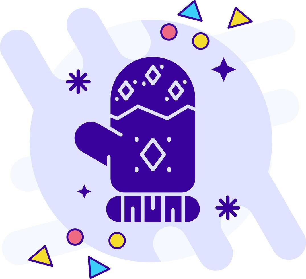 Mitten freestyle solid Icon vector