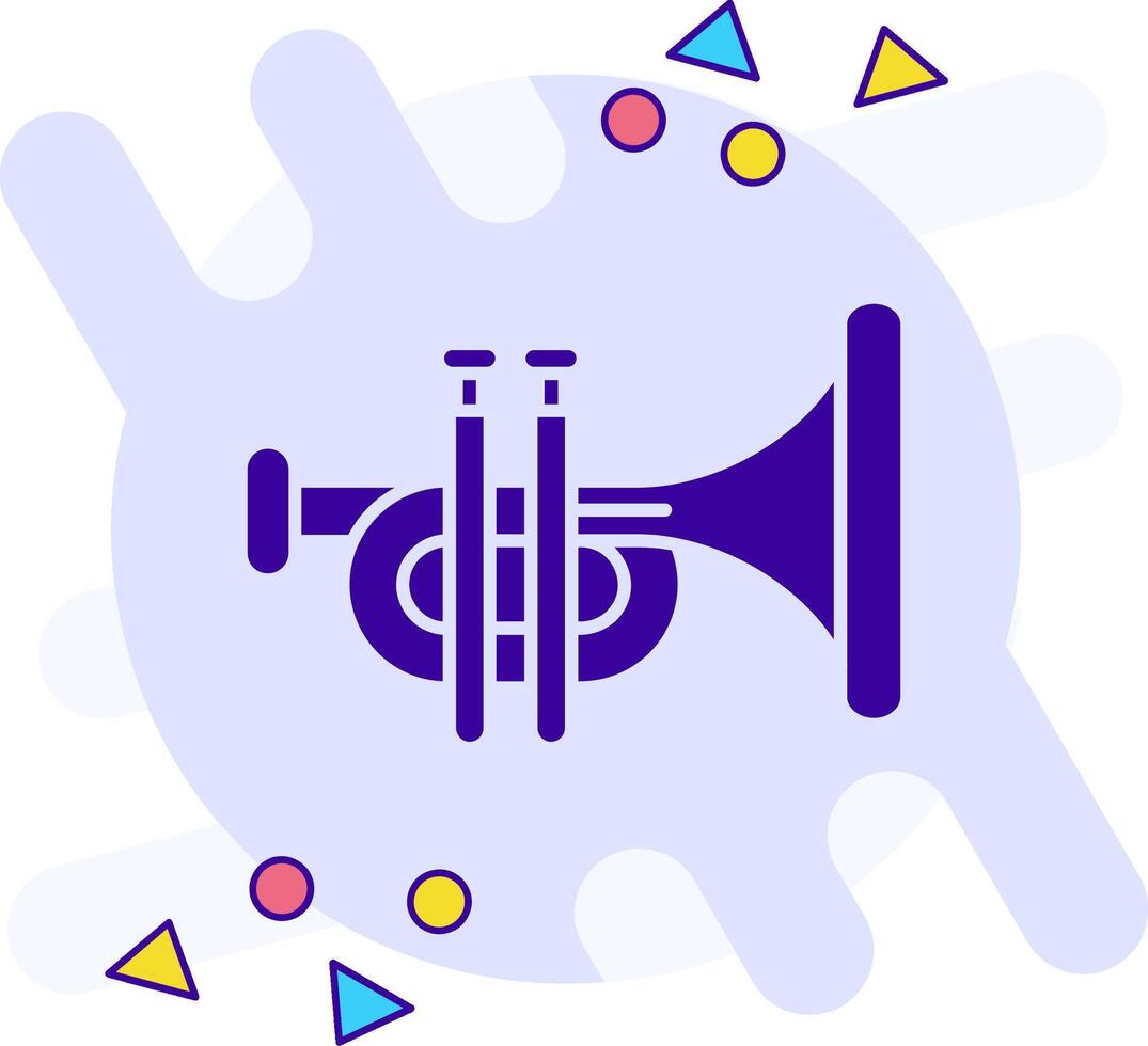 Trumpet freestyle solid Icon vector