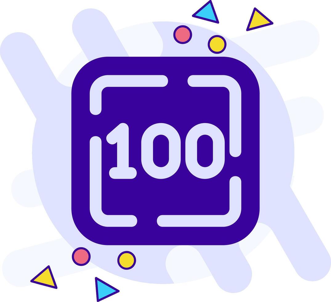 One Hundred freestyle solid Icon vector