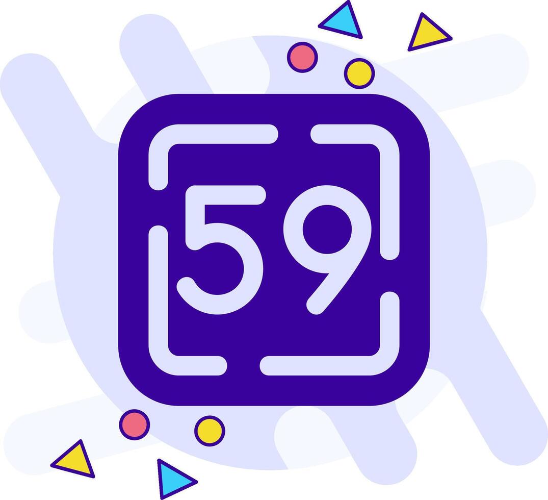 Fifty Nine freestyle solid Icon vector