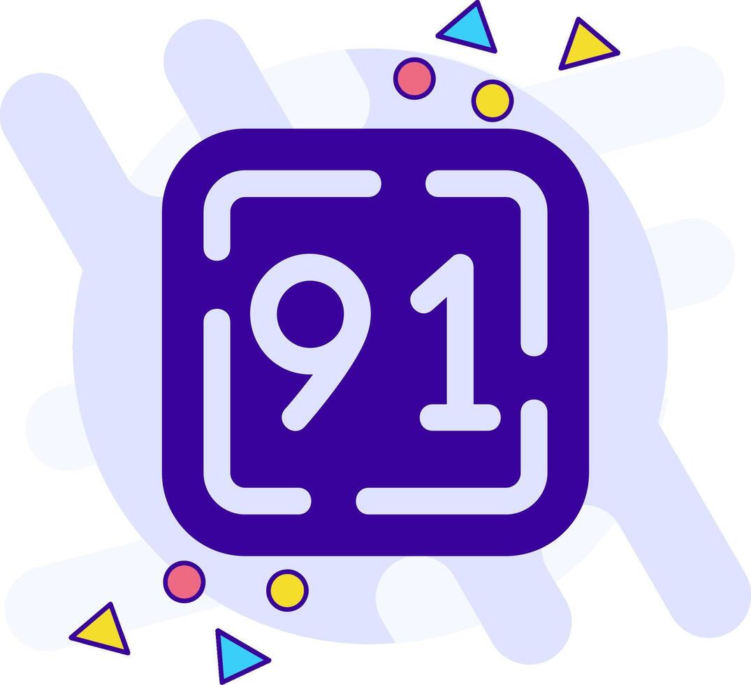 Ninety One freestyle solid Icon vector