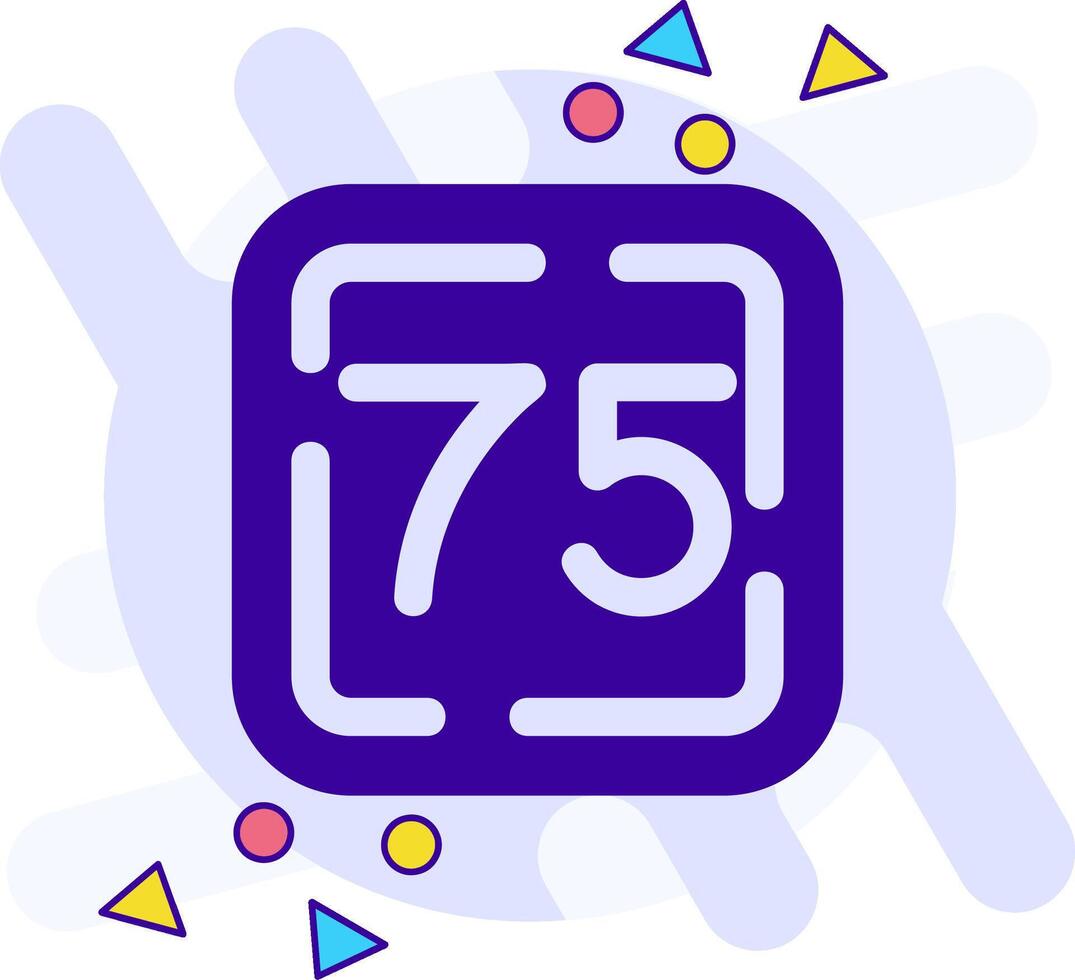 Seventy Five freestyle solid Icon vector