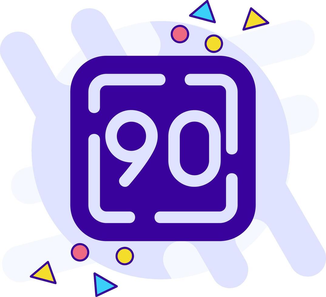 Ninety freestyle solid Icon vector