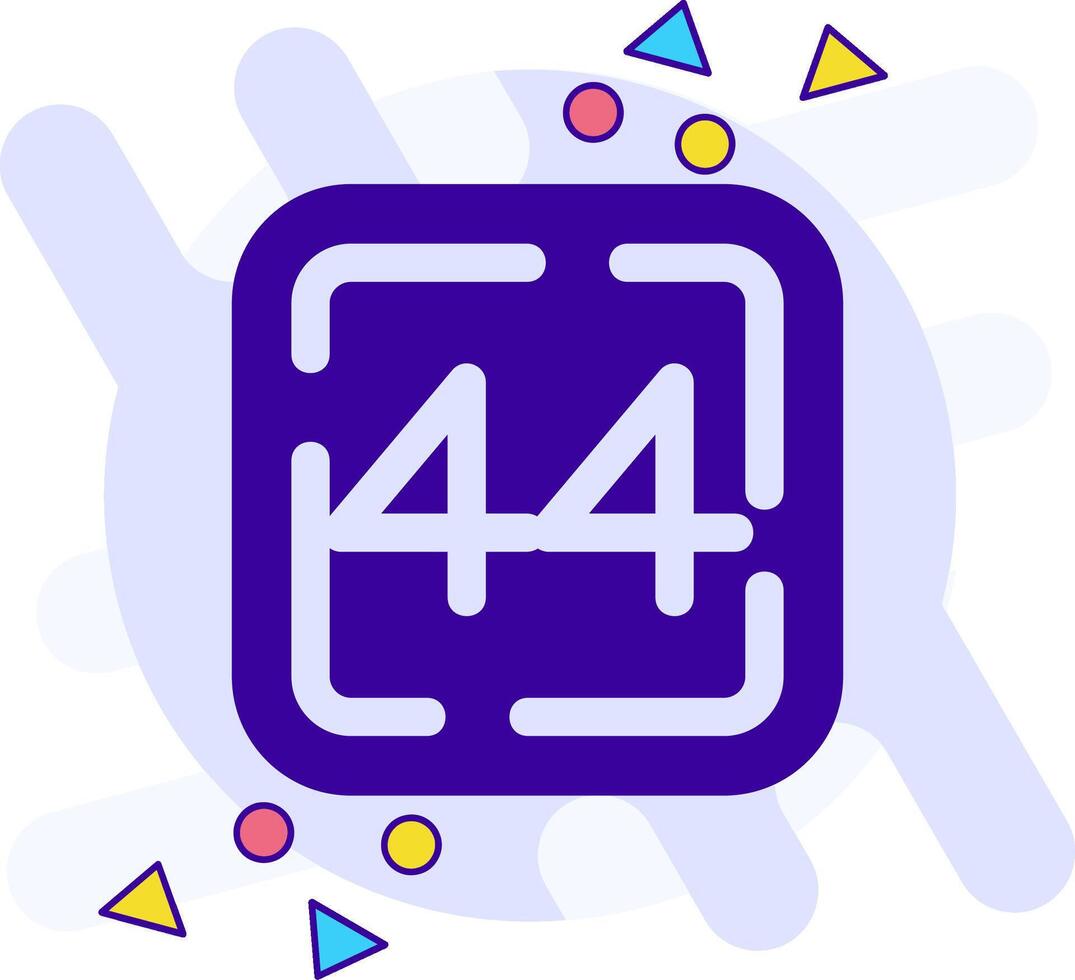 Forty Four freestyle solid Icon vector