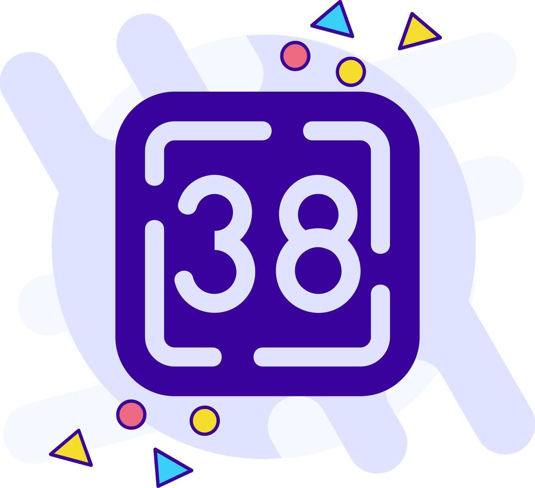 Thirty Eight freestyle solid Icon vector