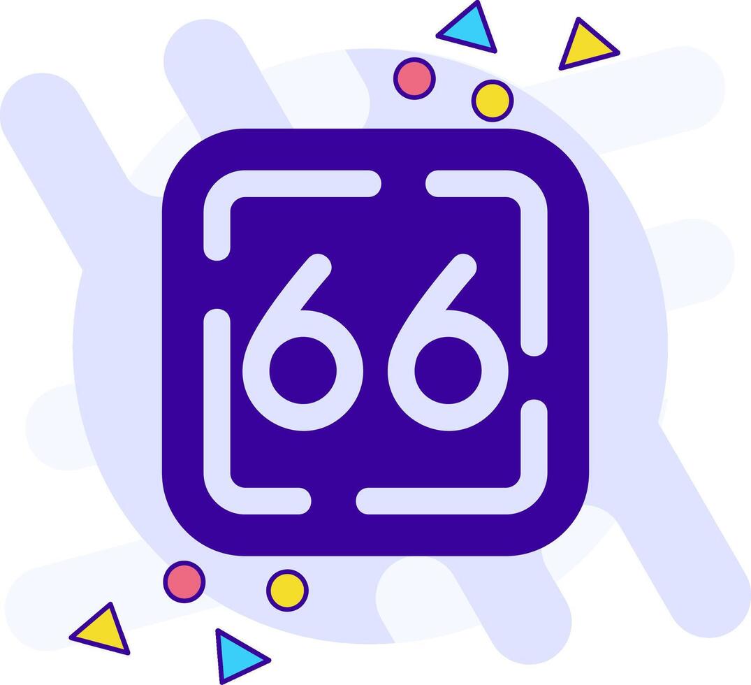 Sixty Six freestyle solid Icon vector