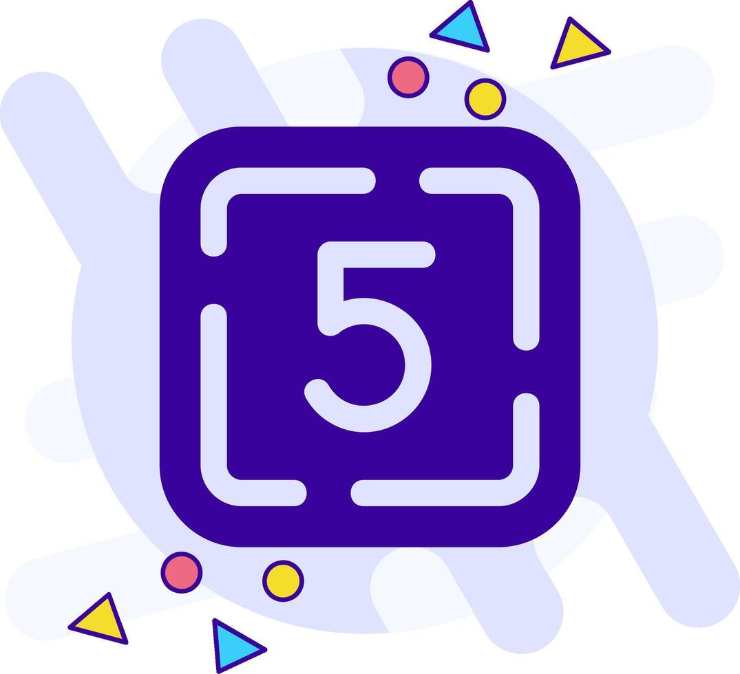 Five freestyle solid Icon vector