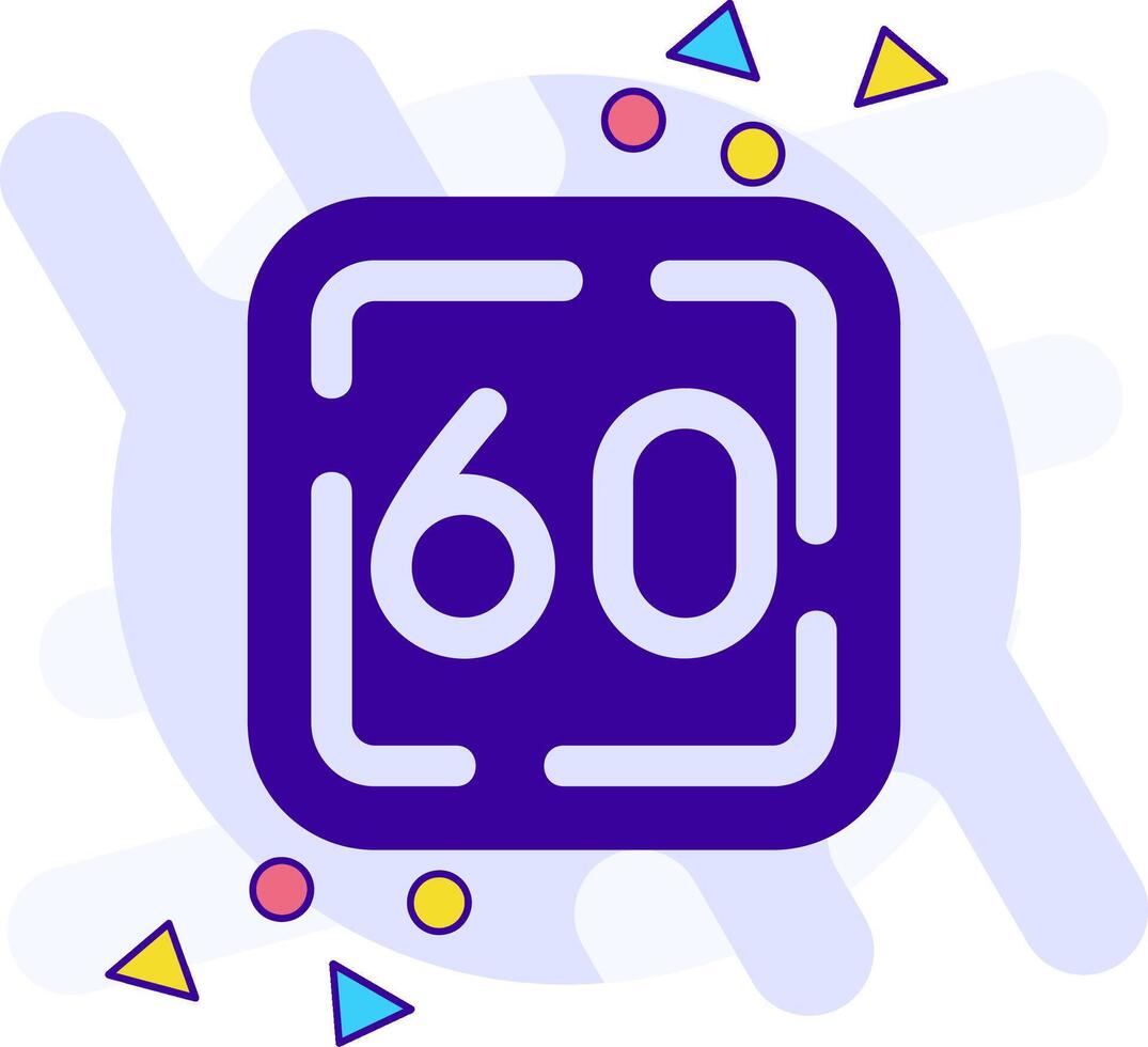 Sixty freestyle solid Icon vector
