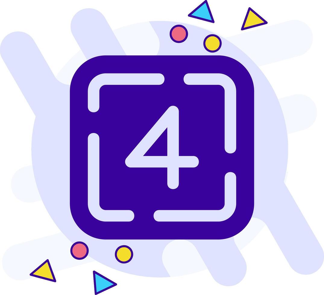 Four freestyle solid Icon vector