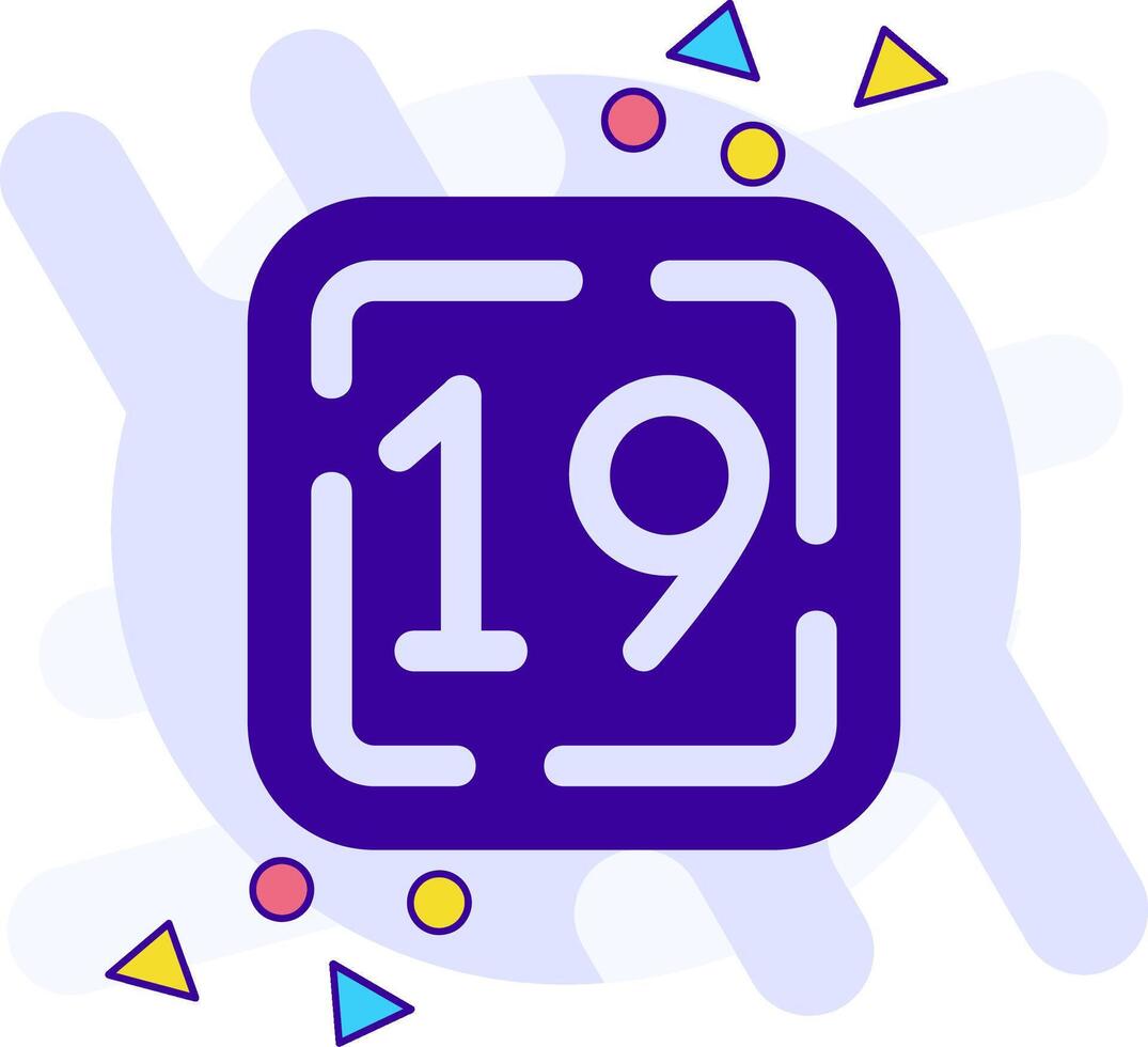 Nineteen freestyle solid Icon vector