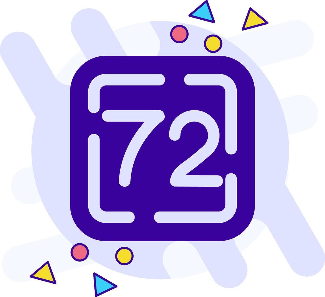 Seventy Two freestyle solid Icon vector