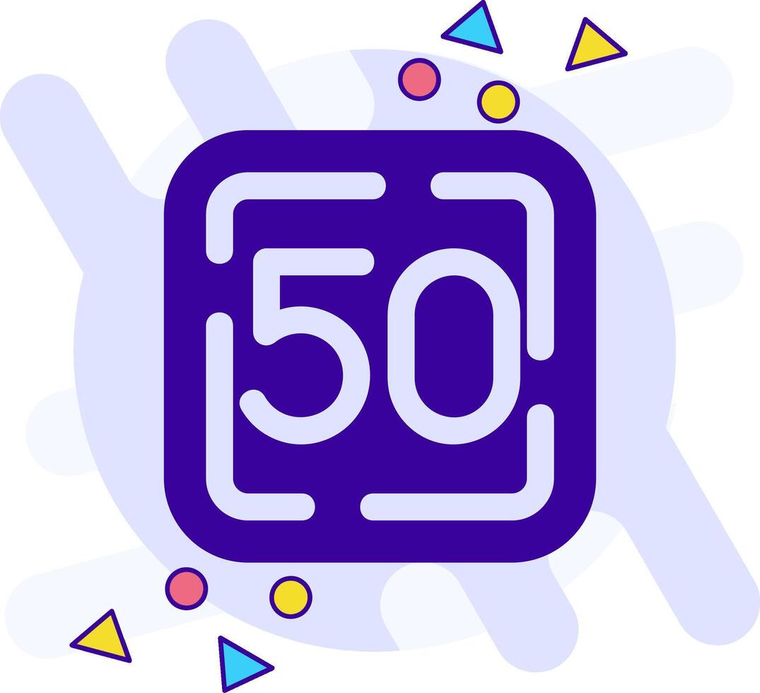 Fifty freestyle solid Icon vector