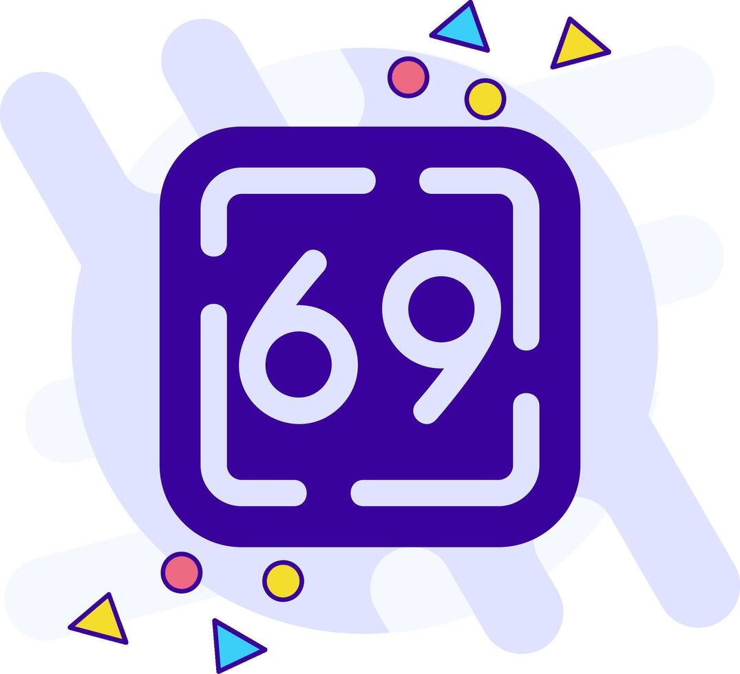 Sixty Nine freestyle solid Icon vector