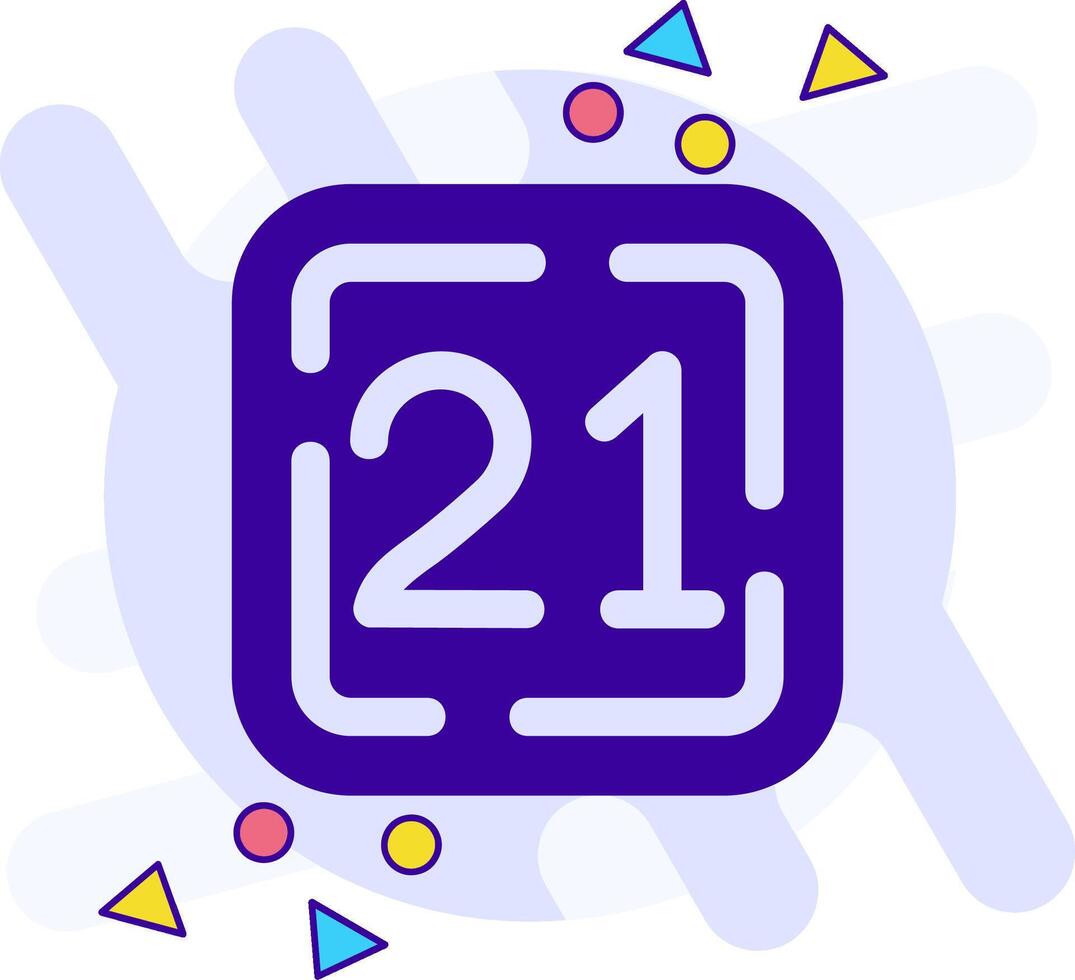 Twenty One freestyle solid Icon vector