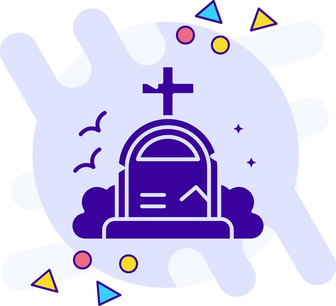 Grave freestyle solid Icon vector