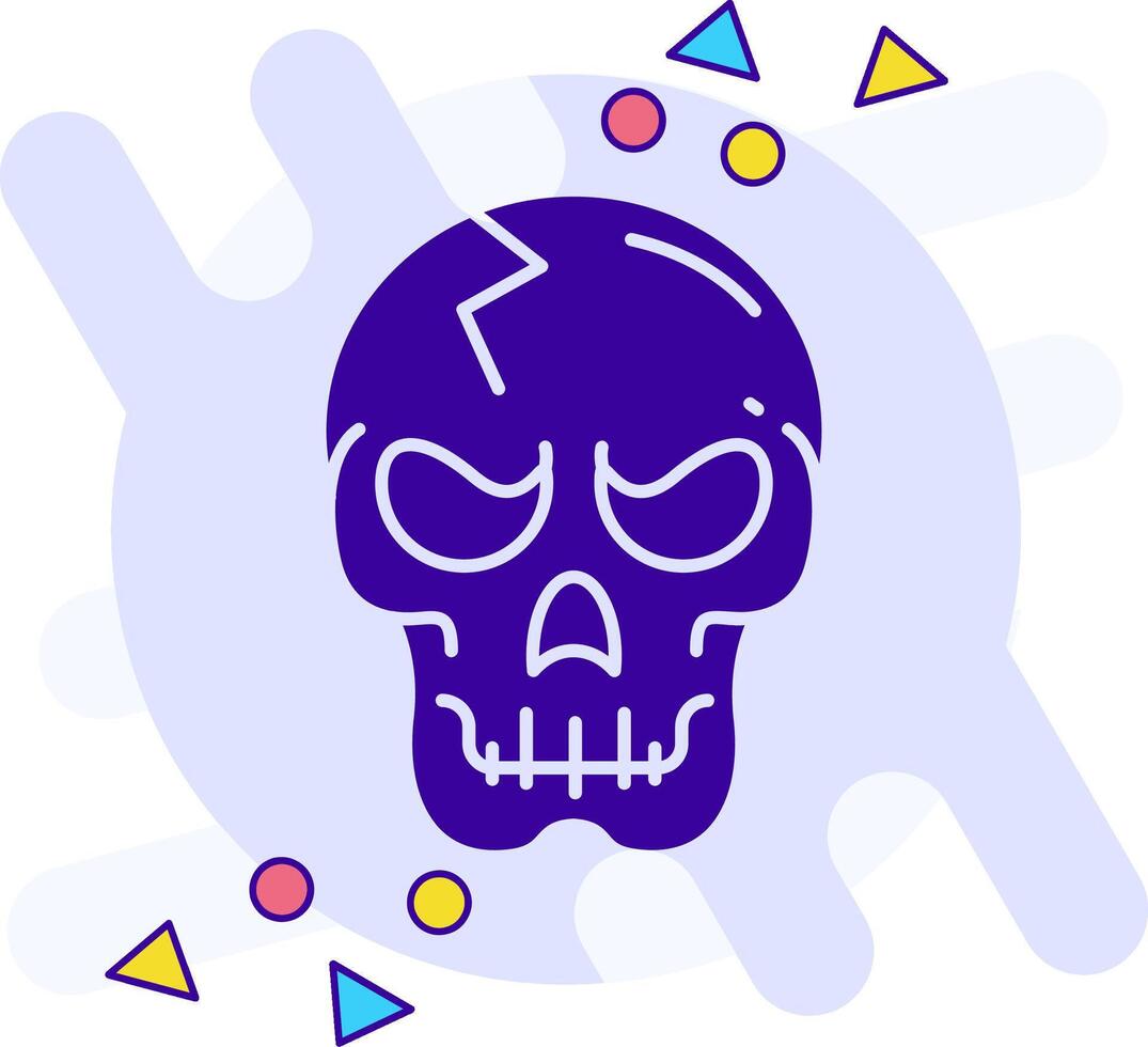 Skull freestyle solid Icon vector
