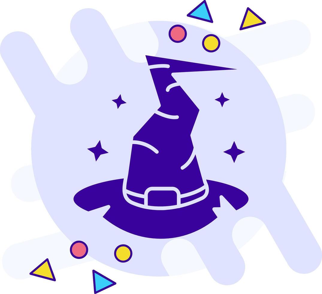 Witch hat freestyle solid Icon vector